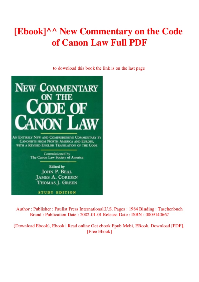 Code Of Canon Law Pdf Free Download